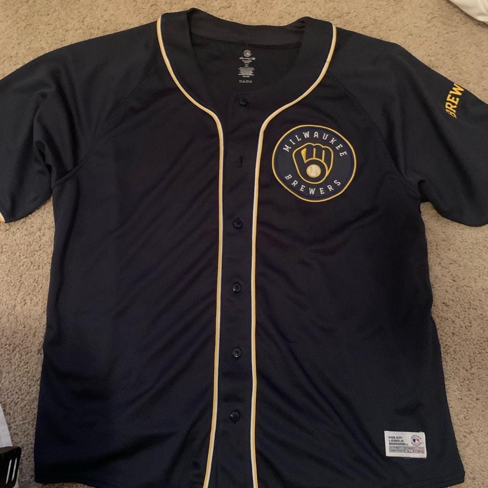 Milwaukee Brewers Full button baseball Jersey